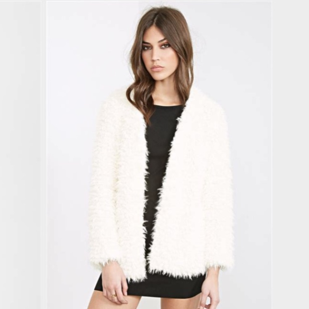 Forever 21 Faux Shearling Fur Coat